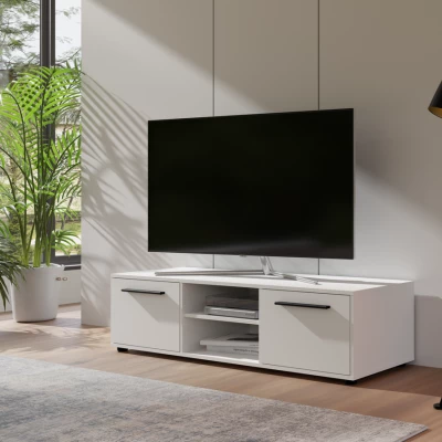 ANDELINA TV-Ständer - weiß matt