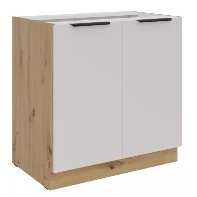 Unterer zweitüriger Schrank NICOLLA – Breite 80 cm, Kaschmir/Artisan-Eiche