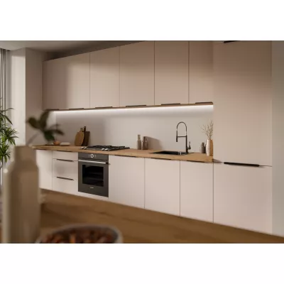 Unterer Schubladenschrank NICOLLA - Breite 80 cm, Kaschmir/Artisan Eiche