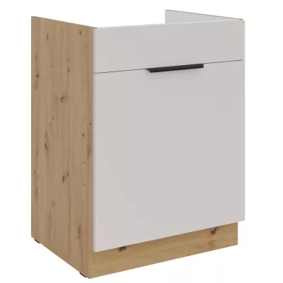 NIOLLA Waschbeckenunterschrank - Breite 60 cm, Kaschmir/Artisan Eiche