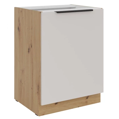 Unterer Eintürschrank NICOLLA - Breite 60 cm, Kaschmir/Artisan Eiche