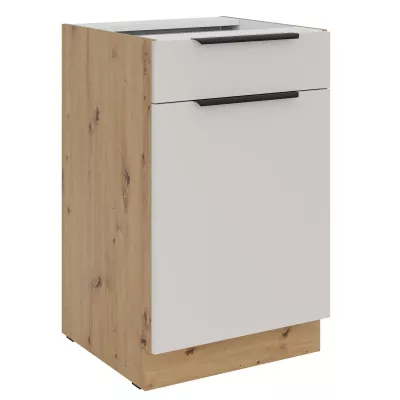 Unterschrank mit Schublade NICOLLA – Breite 50 cm, Kaschmir/Artisan Eiche