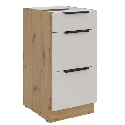Küchenschrank mit Schubladen NICELLA – Breite 40 cm, Kaschmir/Artisan Eiche
