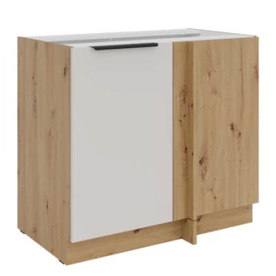 Eck-Ausziehschrank NICOLLA – Breite 90 cm, Kaschmir/Artisan Eiche