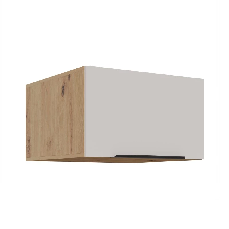 Oberer Tiefschrank mit Flügeltüren NICOLLA - Breite 60 cm, Kaschmir / Artisan Eiche