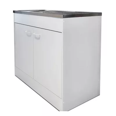 Küchenunterschrank EDWARD – weiß + GRATIS Spüle