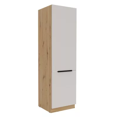 Schrank für Einbaukühlschrank NICOLLA – Breite 60 cm, Kaschmir/Eiche (handwerklich gefertigt)