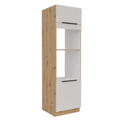 Einbauschrank für Küchengeräte NICOLLA – Breite 60 cm, Kaschmir/Eiche handwerklich gefertigt