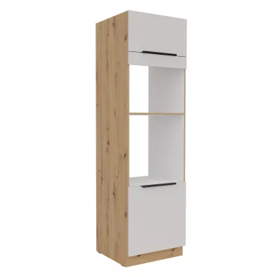 Einbauschrank für Küchengeräte NICOLLA – Breite 60 cm, Kaschmir/Eiche handwerklich gefertigt