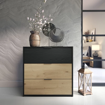Kommode SALAMINA - Artisan Eiche / Schwarzgraphit