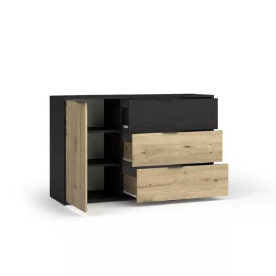 Kombinierte Kommode SALAMINA - Artisan Eiche / Schwarzgraphit