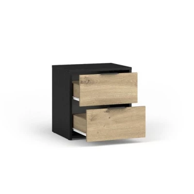 2er-Set Nachttische SALAMINA - Artisan Eiche / Schwarzgraphit