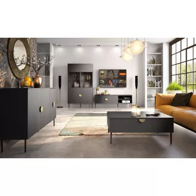 TV-Ständer 160 cm MOSQURA - schwarz-graphit