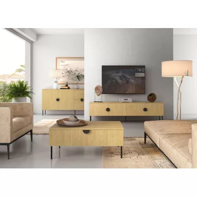 TV-Ständer 160 cm MOSQURA - Baltische Eiche