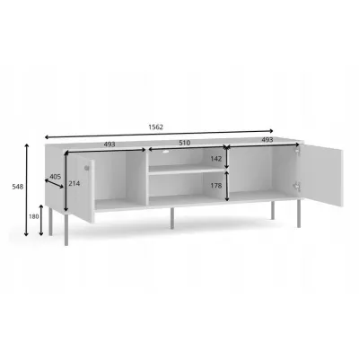 TV-Ständer 157 cm MALAMBO - grau