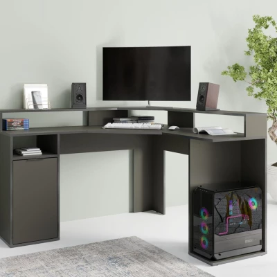 Eck-PC-Schreibtisch CURUMANI - Graphit