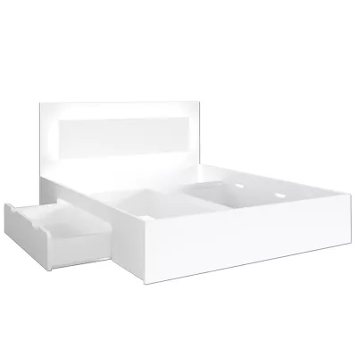 Doppelbett mit Schubladen 180x200 DUITAMA - weiß + GRATIS LED-Beleuchtung