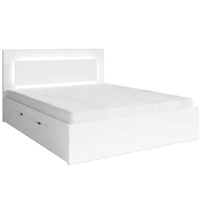 Doppelbett mit Schubladen 140x200 DUITAMA - weiß + GRATIS LED-Beleuchtung