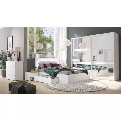 Doppelbett mit Schubladen 180x200 DUITAMA - weiß + GRATIS LED-Beleuchtung