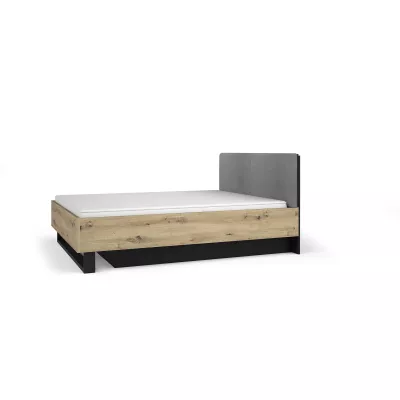 Doppelbett 160x200 SALAMINA - Eichenholz / Schwarzgraphit