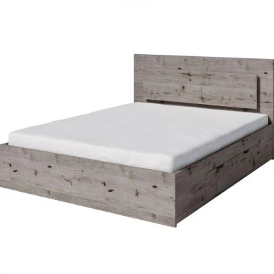 Doppelbett mit Schubladen 180x200 RIONERO - Wellington Eiche + KOSTENLOSE LED-Beleuchtung