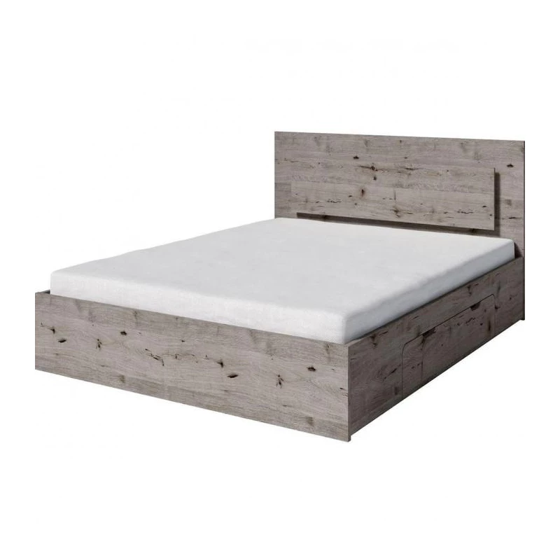 Doppelbett mit Schubladen 160x200 RIONERO - Wellington Eiche + KOSTENLOSE LED-Beleuchtung