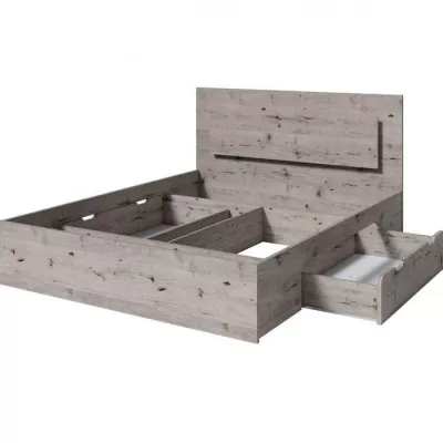 Doppelbett mit Schubladen 160x200 RIONERO - Wellington Eiche + KOSTENLOSE LED-Beleuchtung