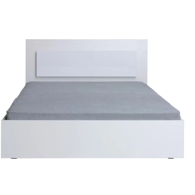 Doppelbett 160x200 CAJICA - Alpinweiß / Hochglanzweiß + KOSTENLOSE LED-Beleuchtung