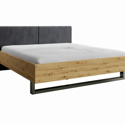 Doppelbett 180x200 GUADUAS - Eichenholz / Graphit