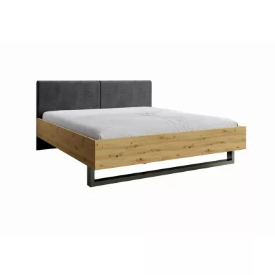 Doppelbett 180x200 GUADUAS - Eichenholz / Graphit