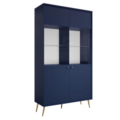 Hohe Vitrine PITALITO - dunkelblau