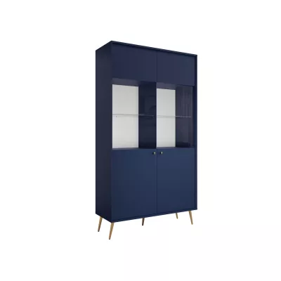 Hohe Vitrine PITALITO - dunkelblau