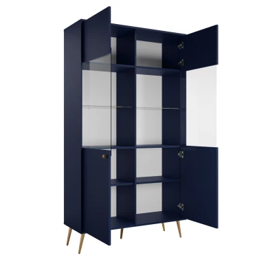 Hohe Vitrine PITALITO - dunkelblau