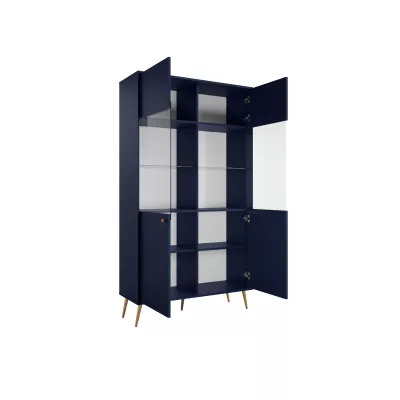 Hohe Vitrine PITALITO - dunkelblau
