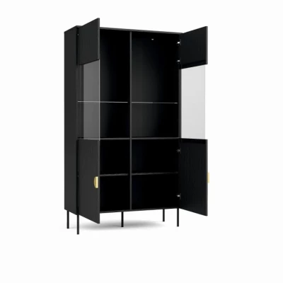 Hohe Vitrine MOSQURA - schwarzgraphit