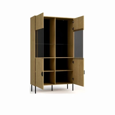 Hohe Vitrine MOSQURA - Baltische Eiche