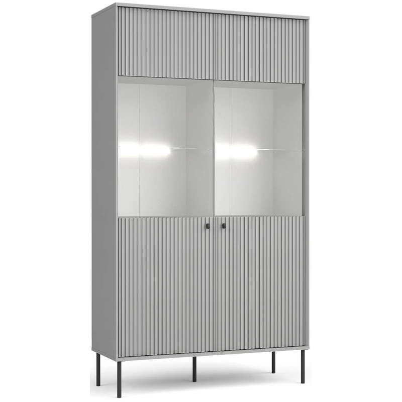 MALAMBO Wohnzimmer Vitrine - grau