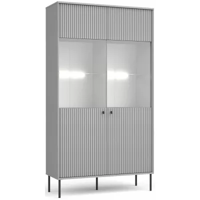 MALAMBO Wohnzimmer Vitrine - grau