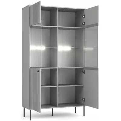 MALAMBO Wohnzimmer Vitrine - grau