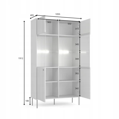 MALAMBO Wohnzimmer Vitrine - grau