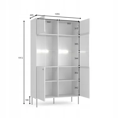 MALAMBO Wohnzimmer Vitrine - grau
