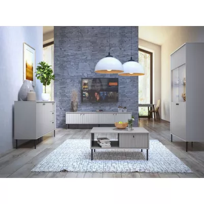MALAMBO Wohnzimmer Vitrine - grau