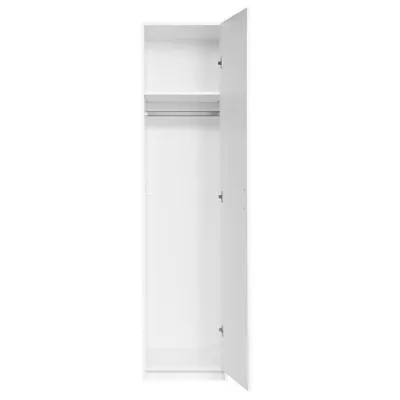 Schmaler Kleiderschrank 45 cm FUNZA 1 – Alpinweiß / Glanzweiß
