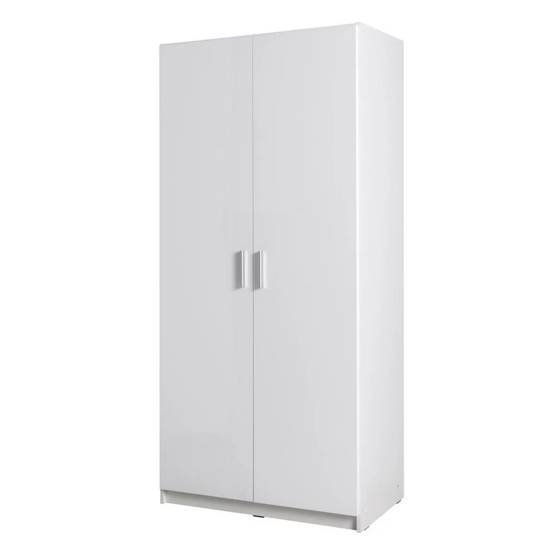 Kleiderschrank 92 cm FUNZA 2 – Alpinweiß / Glanzweiß