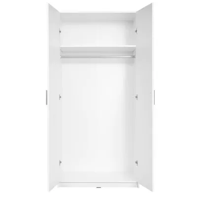 Kleiderschrank 92 cm FUNZA 2 – Alpinweiß / Glanzweiß