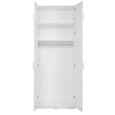 Kleiderschrankerweiterung 92 cm FUNZA 2 - Alpinweiß / Weiß Hochglanz