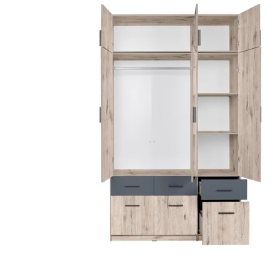 Erweiterung für breiten Kleiderschrank 136 cm FUNZA 4 - Wellington Eiche