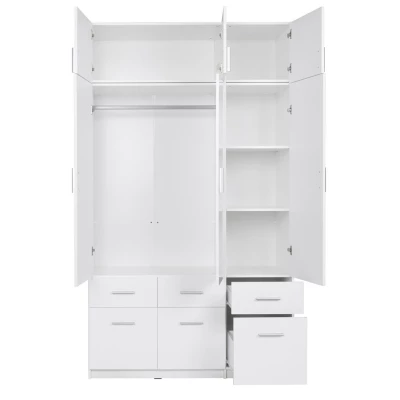 Erweiterung für breiten Kleiderschrank 136 cm FUNZA 4 - Alpinweiß / Weiß Hochglanz