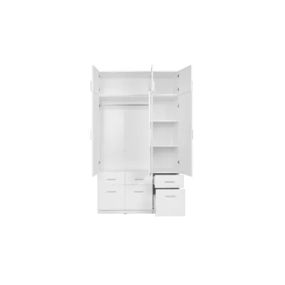 Erweiterung für breiten Kleiderschrank 136 cm FUNZA 4 - Alpinweiß / Weiß Hochglanz