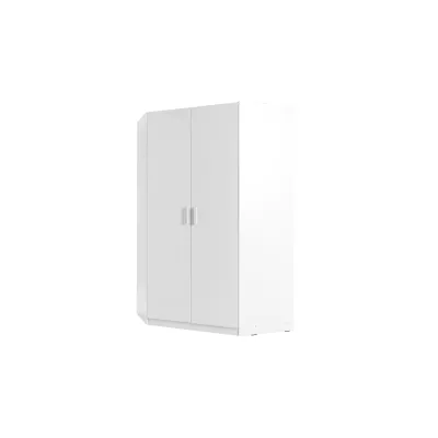 Eckkleiderschrank 117 cm FUNZA 5 – Alpinweiß / Hochglanzweiß